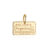 Argentina Passport Stamp Charm Charm Solid Gold