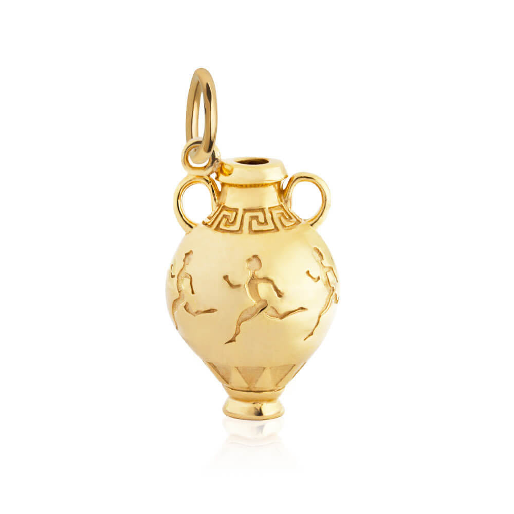 Greek Amphora Vase Charm, Gold