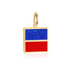 Letter E, Nautical Flag Solid Gold Large Charm