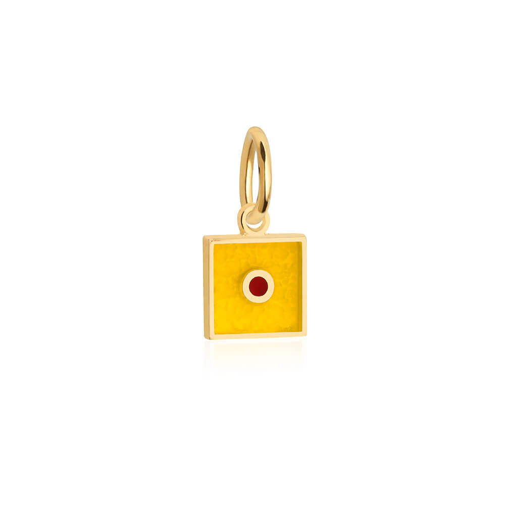 Letter I, Nautical Flag Solid Gold Mini Charm JET SET CANDY