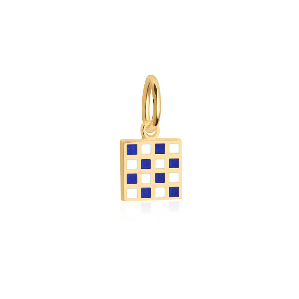 Letter N, Nautical Flag Solid Gold Mini Charm JET SET CANDY