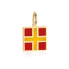 Letter R, Nautical Flag Solid Gold Large Charm