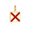Letter V, Nautical Flag Solid Gold Large Charm