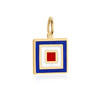 Letter W, Nautical Flag Solid Gold Large Charm
