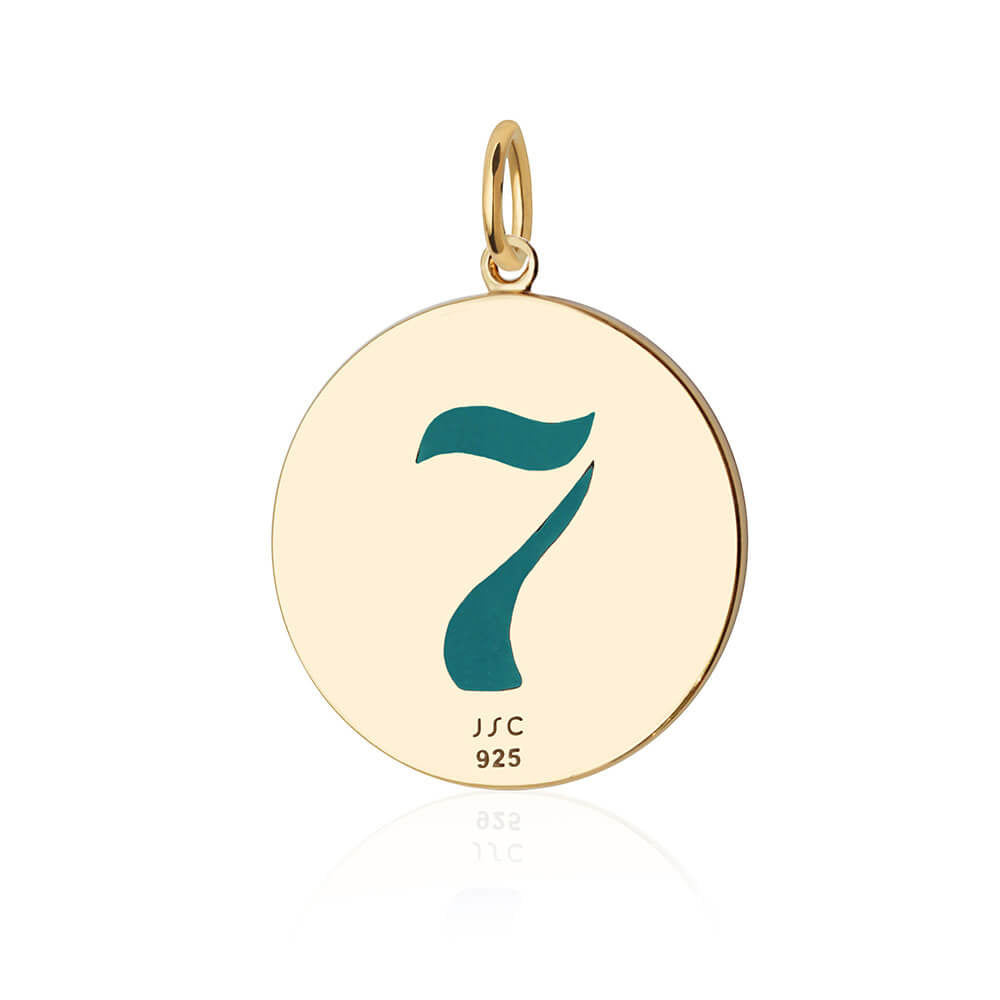 7 Wonders Of The World Spinner Green Enamel, Solid Gold