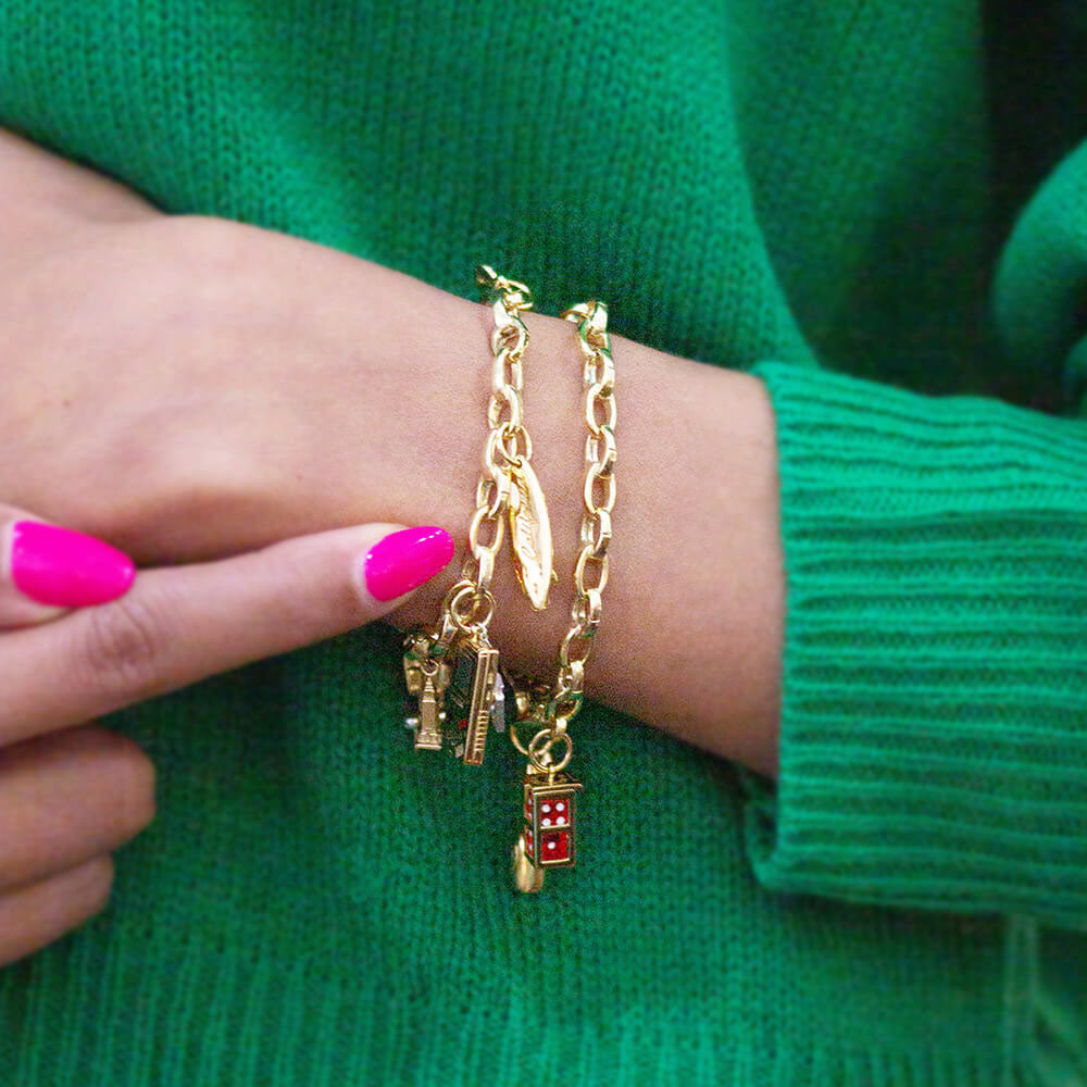 Slim Infinity Link Charm Bracelet, Gold