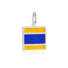 Silver Nautical 'D' letter flag charm by Jet Set Candy, featuring an intricate enamel design on a white background.