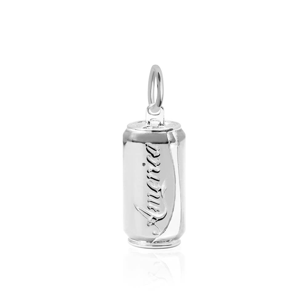 Silver Coke bottle charm by Jet Set Candy, featuring a classic design on a white background.