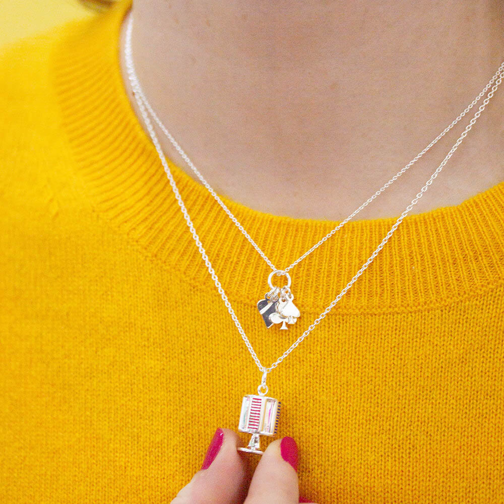 Playing Card Suits Mini Charm Set, Silver