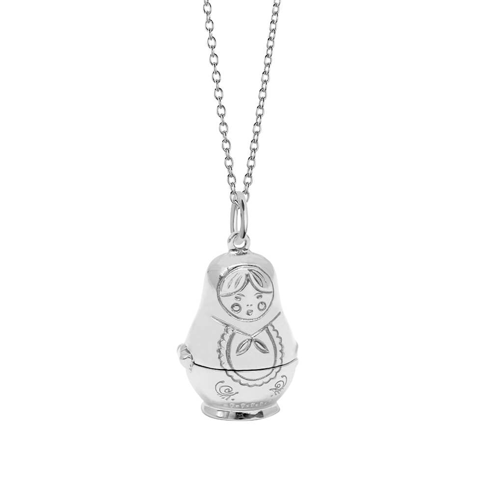 Matryoshka Doll Charm Russia Silver