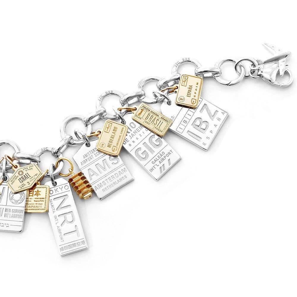 Japan Passport Stamp Charm Solid Gold Mini
