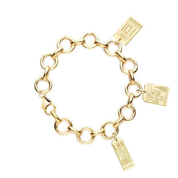 Bracelet Bundle: 3 Solid Gold Luggage Tag Charms