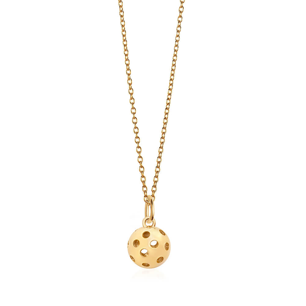 Pickleball Ball Charm, Mini Solid Gold