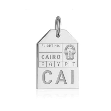 Cairo Egypt CAI Luggage Tag Charm Silver