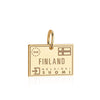 Solid Gold Travel Charm, Finland Passport Stamp - JET SET CANDY (6930074501304)