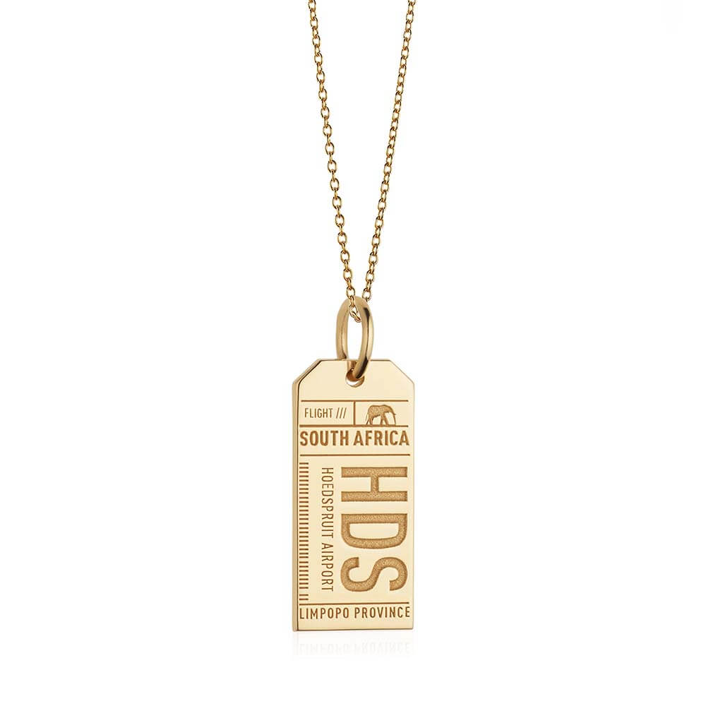 Gold South Africa Charm, HDS Hoedspruit Luggage Tag - JET SET CANDY  (1720185061434)