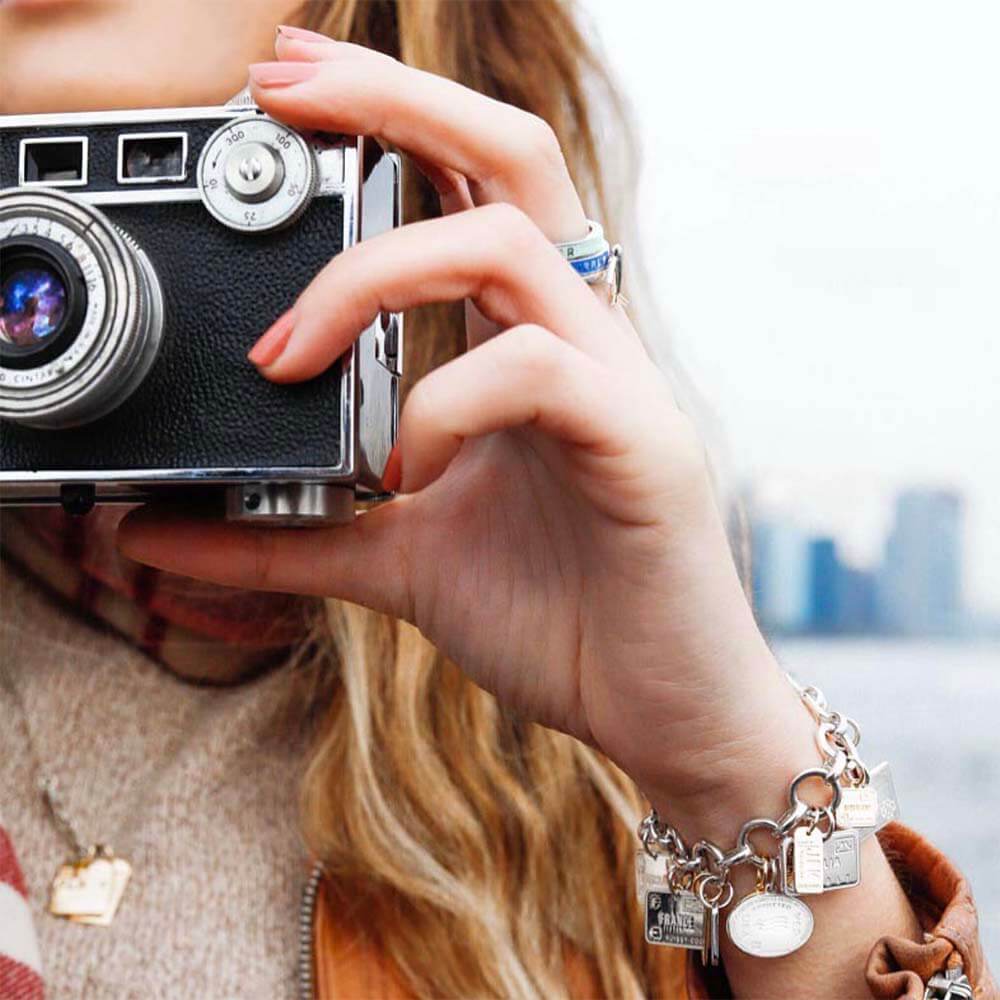 Silver United States Passport Stamp Charm - JET SET CANDY (1720207278138)