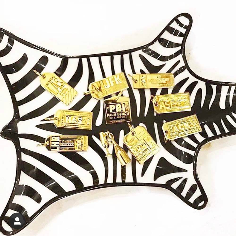 Gold Palm Beach Charm, PBI Luggage Tag - JET SET CANDY (2457782779962)