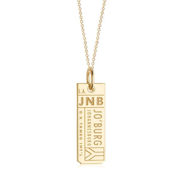 Johannesburg South Africa JNB Luggage Tag Charm Gold
