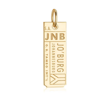 Johannesburg South Africa JNB Luggage Tag Charm Gold