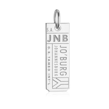 Johannesburg South Africa JNB Luggage Tag Charm Silver