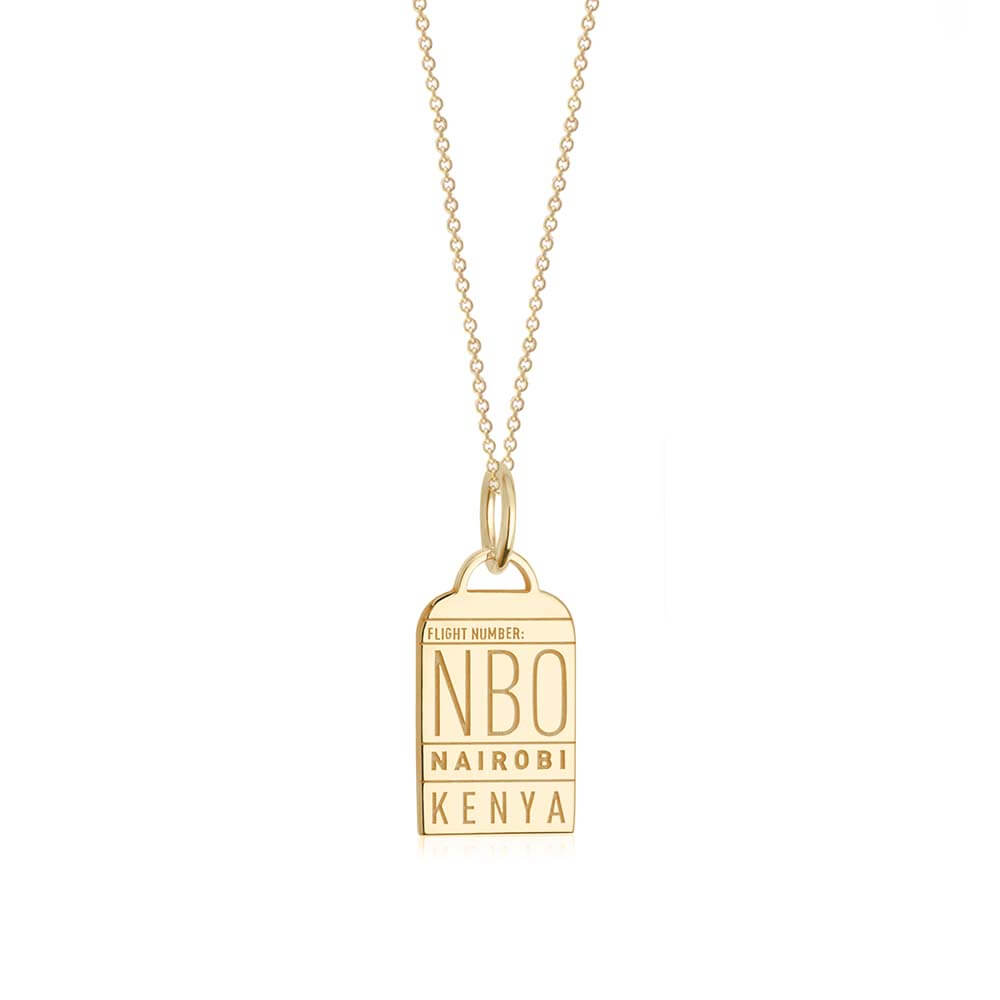 Gold Africa Charm, NBO Nairobi Luggage Tag (SHIPS JUNE) - JET SET CANDY  (1720183029818)