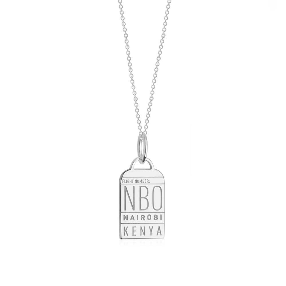Silver Africa Charm, NBO Nairobi Luggage Tag (SHIPS JUNE) - JET SET CANDY  (1720182997050)