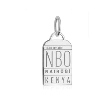Nairobi Africa NBO Luggage Tag Charm Silver