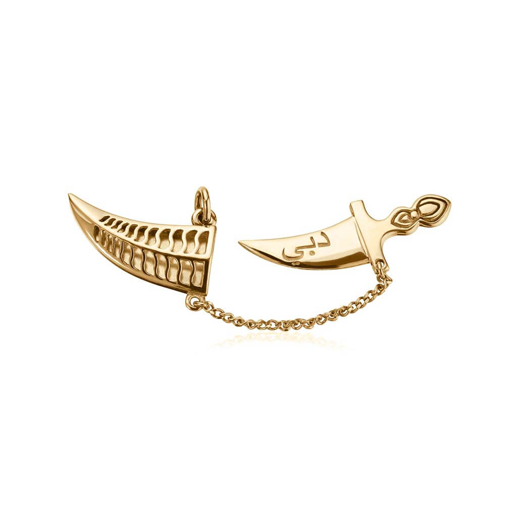 Gold Dubai Charm, Khanjar Dagger - JET SET CANDY  (1720172642362)