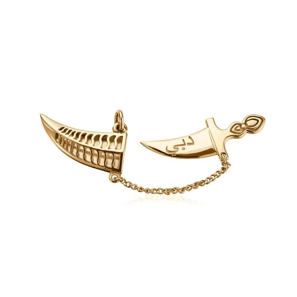 Gold Dubai Charm, Khanjar Dagger - JET SET CANDY  (1720172642362)