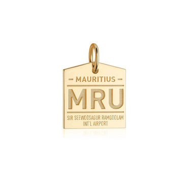 Mauritius Africa MRU Luggage Tag Charm Gold