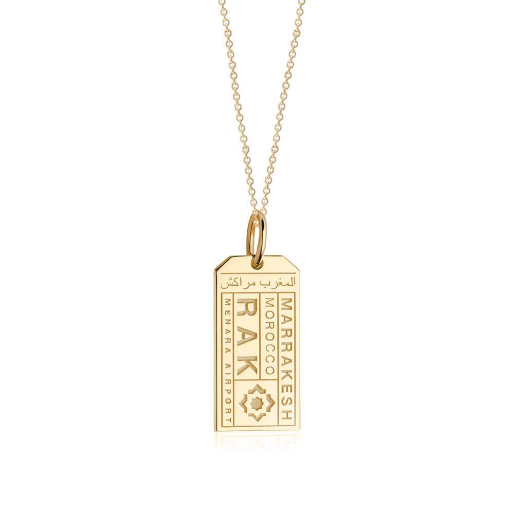 Solid Gold RAK Marrakesh, Morocco Luggage Tag Charm - JET SET CANDY (6571858919608)