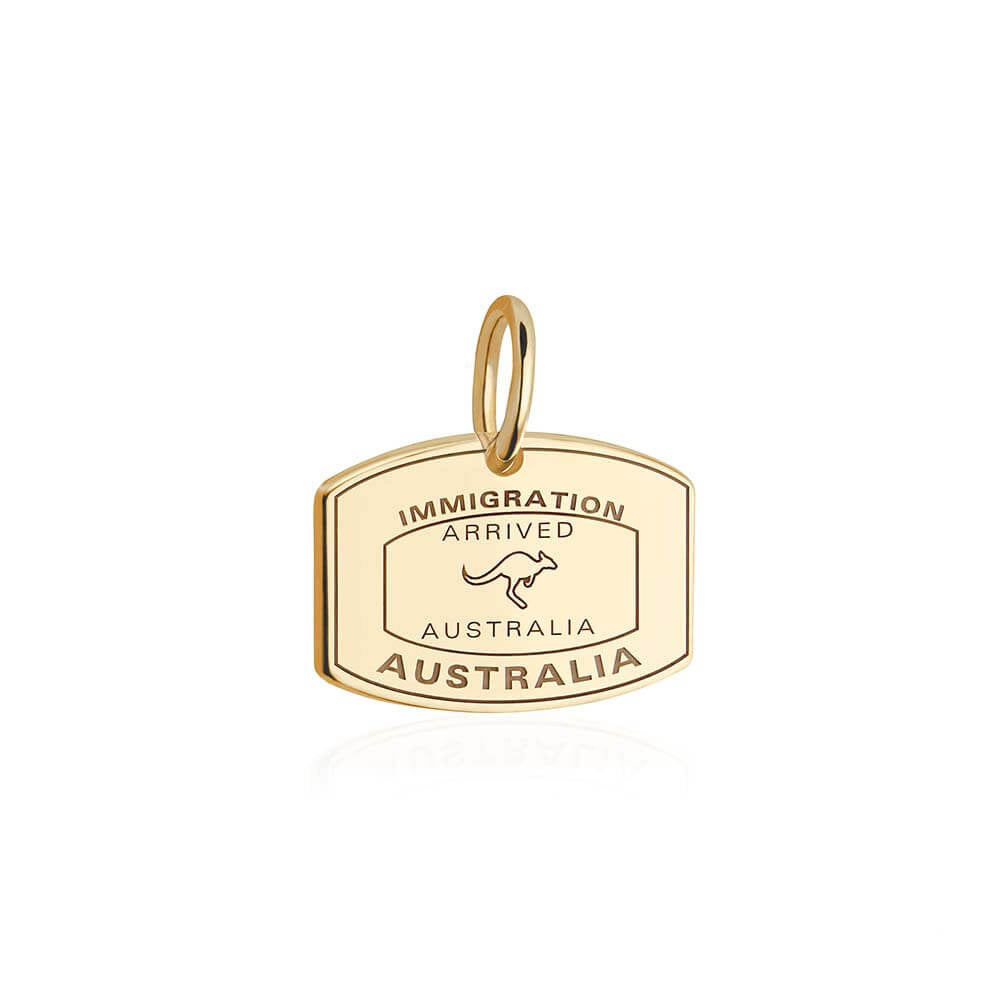Solid Gold Australia Passport Stamp Charm - JET SET CANDY (1977358581818)