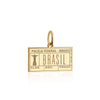 Solid Gold Brazil Charm, Passport Stamp - JET SET CANDY (6930095636664)