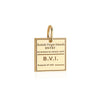 Solid Gold Caribbean Charm, British Virgin Islands Passport Stamp - JET SET CANDY (6930091737272)