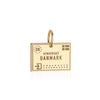 Solid Gold Travel Charm, Denmark Passport Stamp - JET SET CANDY (6930074173624)