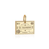 Solid Gold Travel Charm, El Salvador Passport Stamp - JET SET CANDY (6930096423096)