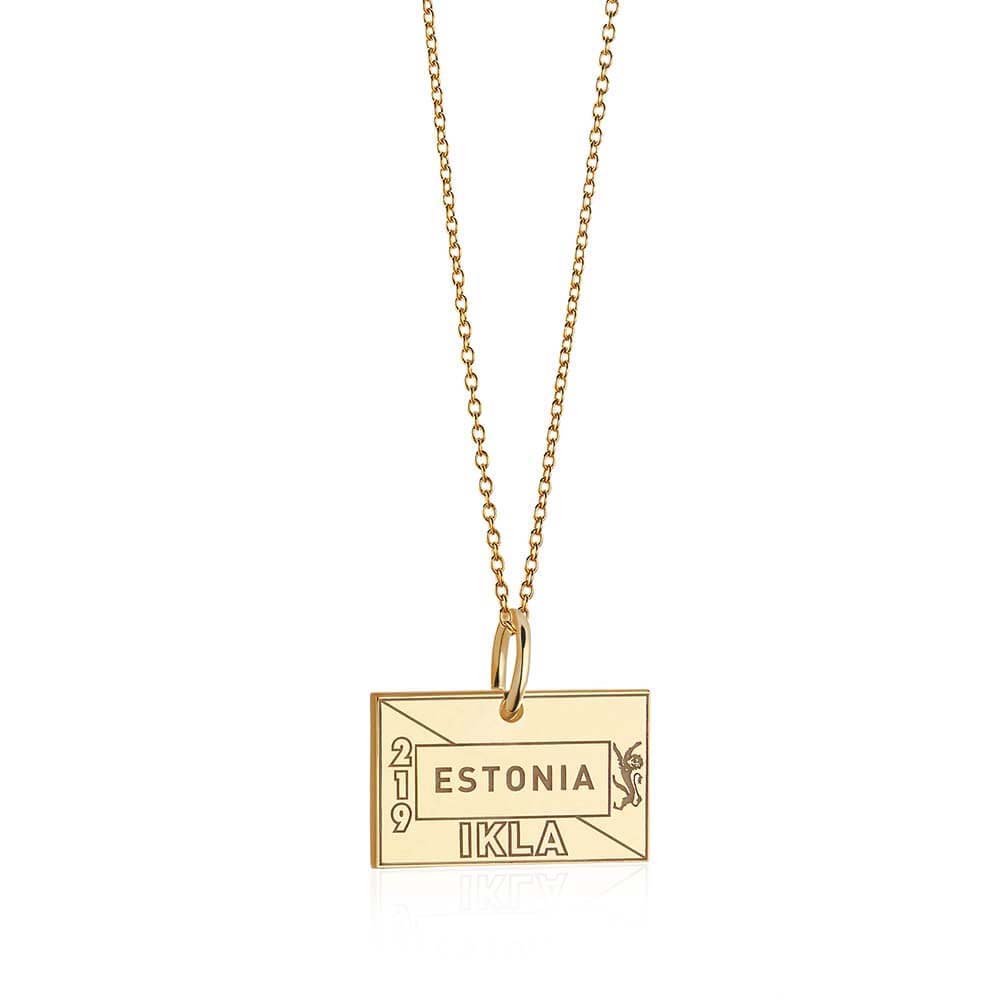 PRE ORDER: Solid Gold Estonia Passport Stamp Charm (6546622021816)