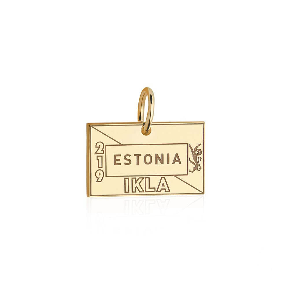 PRE ORDER: Solid Gold Estonia Passport Stamp Charm (6546622021816)