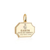 Solid Gold Travel Charm, Gabon Passport Stamp - JET SET CANDY (6930087903416)