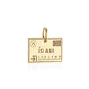 Solid Gold Travel Charm, Iceland Passport Stamp - JET SET CANDY (6930075386040)