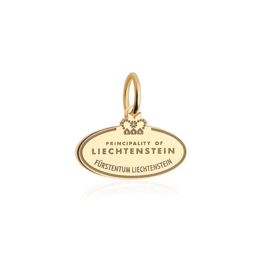 Solid Gold Charm, Liechtenstein Passport Stamp - JET SET CANDY (6930073911480)
