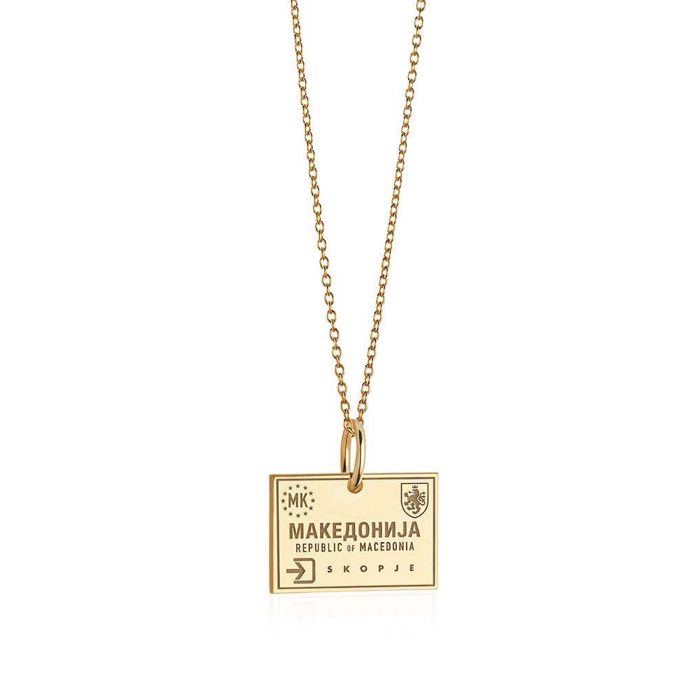 Solid Gold Charm, Macedonia Passport Stamp - JET SET CANDY (6930068930744)