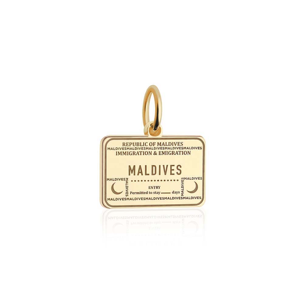 Solid Gold Maldives Passport Stamp Charm (6571804360888)