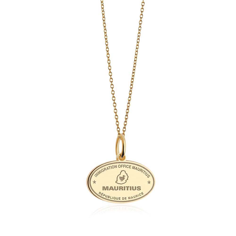 Solid Gold Charm, Mauritius Passport Stamp - JET SET CANDY (6930081317048)