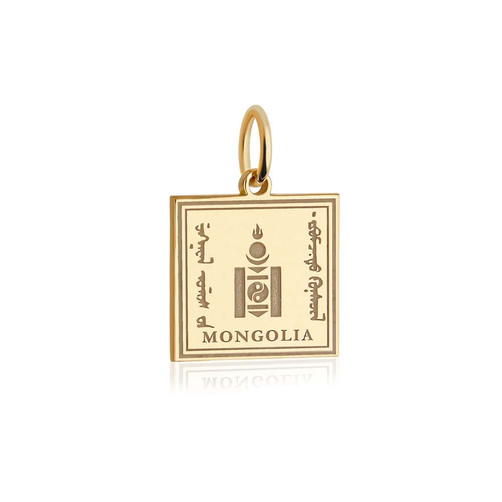PRE ORDER: Solid Gold Mongolia Passport Stamp Charm (6546620022968)