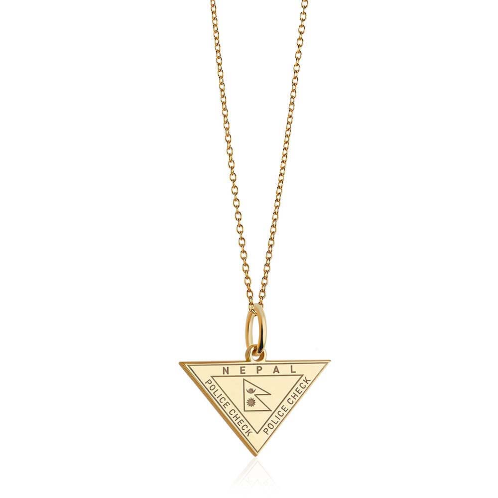 Solid Gold Travel Charm, Nepal Passport Stamp - JET SET CANDY (6930065031352)