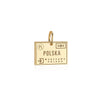 Solid Gold Travel Charm, Poland Passport Stamp - JET SET CANDY (6930090000568)