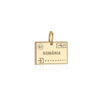 Solid Gold Travel Charm, Romania Passport Stamp - JET SET CANDY (6930069684408)