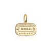 Solid Gold Travel Charm, Senegal Passport Stamp - JET SET CANDY (6930082824376)